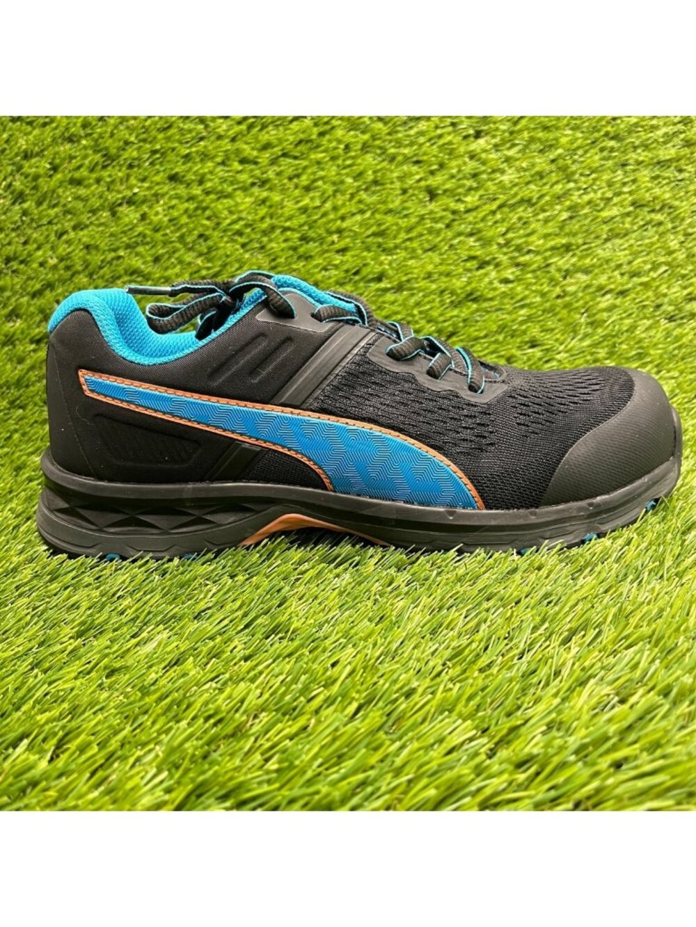 Puma Define 2.0 Low Womens Size 7 Black Blue Composite Toe Safety Work Shoes